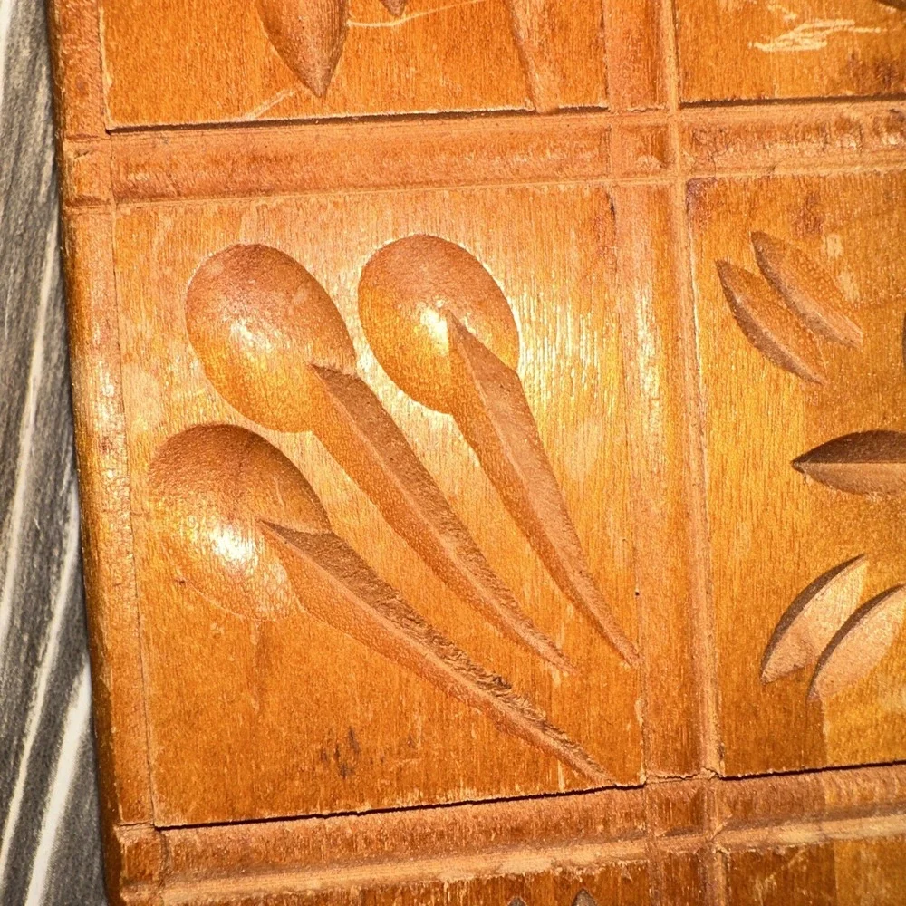 Vintage Hand Carved Wooden Butter Mold Wall Decor 6